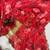 red soft tabby silk blend printed with pearl handwork saree with unstitched blouse