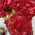 red soft tabby silk blend printed with pearl handwork saree with unstitched blouse