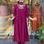 Aaysa women pure cotton embroidered wine kurta with pant and dupatta