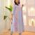 Aaysa women pure cotton embroidered blue kurta with pant and dupatta