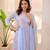 Aaysa women pure cotton embroidered blue kurta with pant and dupatta