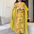 Aaysa women pure cotton embroidered yellow kurta with pant and dupatta