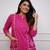 Aaysa women pure cotton embroidered pink kurta with pant