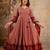 Aaysa women pure cotton embroidered maroon kurta with pant and dupatta