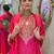 Aaysa women pure cotton embroidered pink kurta with pant and dupatta