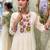 Aaysa women pure cotton embroidered white kurta with pant and dupatta