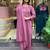 Aaysa women pure cotton embroidered lilac kurta with pant and dupatta