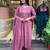 Aaysa women pure cotton embroidered lilac kurta with pant and dupatta
