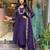Aaysa women pure cotton embroidered blue kurta with pant and dupatta