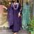 Aaysa women pure cotton embroidered blue kurta with pant and dupatta