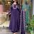 Aaysa women pure cotton embroidered blue kurta with pant and dupatta