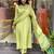 Aaysa women pure cotton embroidered green kurta with pant and dupatta