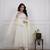 Aaysa women pure cotton embroidered white kurta with pant and dupatta