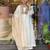 Aaysa women pure cotton embroidered white kurta with pant and dupatta