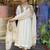 Aaysa women pure cotton embroidered white kurta with pant and dupatta