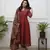 Red Women Pure Cotton Embroidered Kurta With Pant And Dupatta