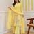 Aaysa women pure cotton embroidered yellow kurta with pant and dupatta