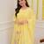Aaysa women pure cotton embroidered yellow kurta with pant and dupatta