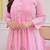 Aaysa women pure cotton embroidered pink kurta with pant and dupatta