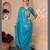 Aaysa women pure cotton embroidered blue kurta with pant and dupatta