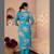 Aaysa women pure cotton embroidered blue kurta with pant and dupatta