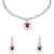Silver plated cubic zirconia american diamond necklace & earrings jewellery set for women