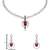 Silver plated cubic zirconia american diamond necklace & earrings jewellery set for women