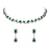 Silver plated cubic zirconia american diamond necklace & earrings jewellery set for women