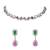 Silver plated cubic zirconia american diamond necklace & earrings jewellery set for women