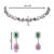 Silver plated cubic zirconia american diamond necklace & earrings jewellery set for women