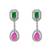 Silver plated cubic zirconia american diamond necklace & earrings jewellery set for women