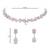 Silver plated cubic zirconia american diamond necklace & earrings jewellery set for women