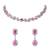 Silver plated cubic zirconia american diamond necklace & earrings jewellery set for women