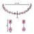 Silver plated cubic zirconia american diamond necklace & earrings jewellery set for women