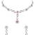 Silver plated cubic zirconia american diamond necklace & earrings jewellery set for women