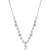 Silver plated cubic zirconia american diamond necklace & earrings jewellery set for women