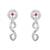 Silver plated cubic zirconia american diamond necklace & earrings jewellery set for women