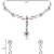 Silver plated cubic zirconia american diamond necklace & earrings jewellery set for women