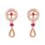 Rose gold plated cubic zirconia american diamond necklace & earrings jewellery set for women