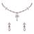 Silver plated cubic zirconia american diamond necklace & earrings jewellery set for women
