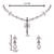 Silver plated cubic zirconia american diamond necklace & earrings jewellery set for women