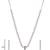 Silver plated cubic zirconia american diamond necklace & earrings jewellery set for women