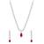 Silver plated cubic zirconia american diamond necklace & earrings jewellery set for women