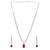 Silver plated cubic zirconia american diamond necklace & earrings jewellery set for women