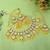 Bright yellow color kundan necklace set with royal indian design
