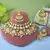 Dual pink & pista green color kundan necklace set for festive look