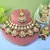 Maroon & green color kundan necklace set for bridal and party use