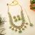 Unique pista green color kundan necklace set for festival wear