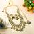 Elegant green color kundan necklace set for traditional outfits