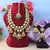 Bridal maroon & green color kundan necklace set with stone design
